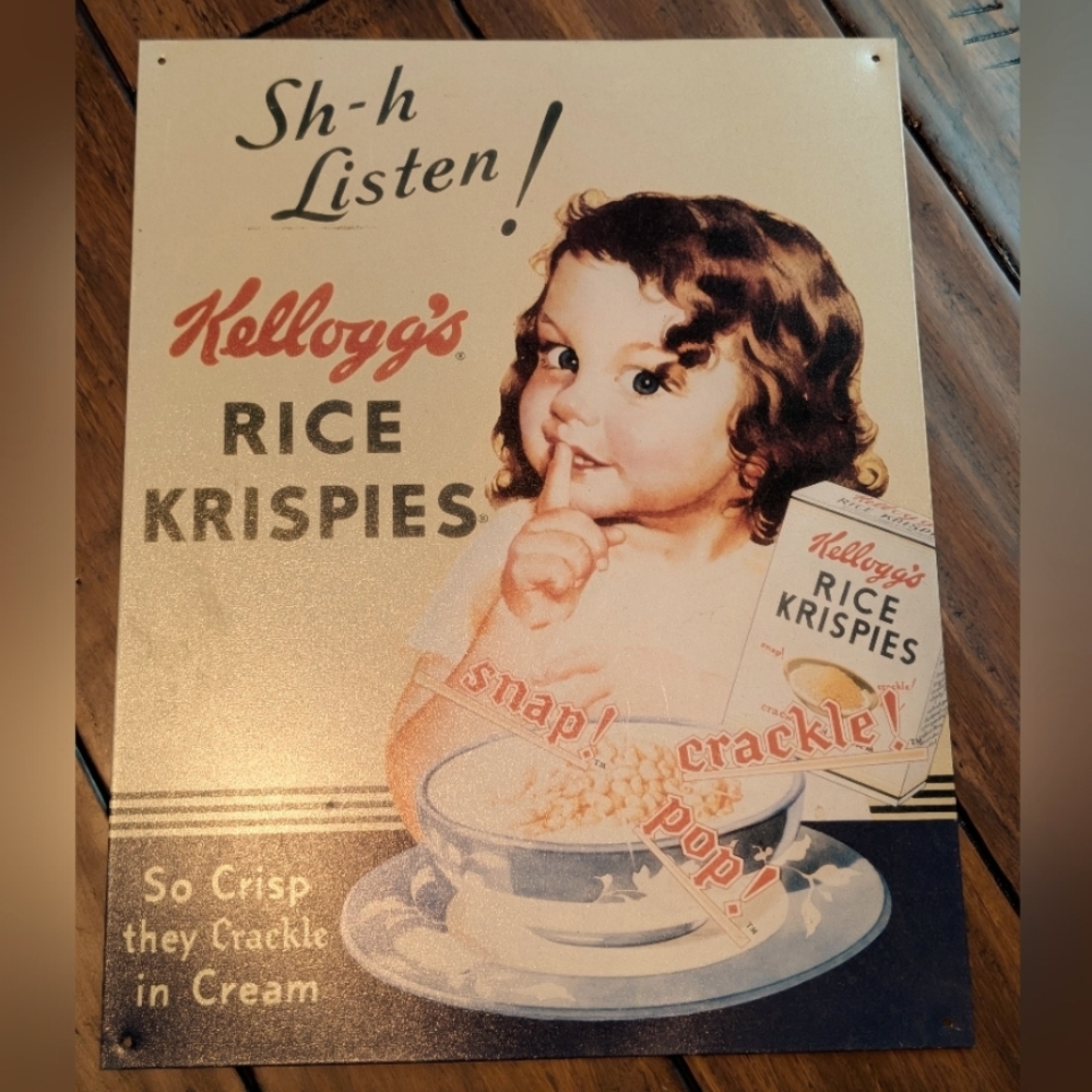 Kellogg's Rice Krispies Vintage Tin Sign